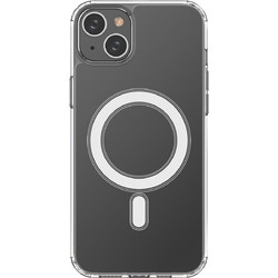 Clear Magnetic Case with MagSafe for iPhone 14 Plus with silver ring - transparent