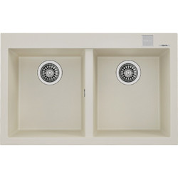 Teka Forsquare 2C 790 TG Ένθετος Νεροχύτης Γρανίτη Bright Cream 79x50cm
