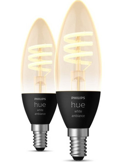 Έξυπνη Λάμπα Philips Hue Candle E14 2 Τμχ - Ρυθμιζόμενο Λευκό