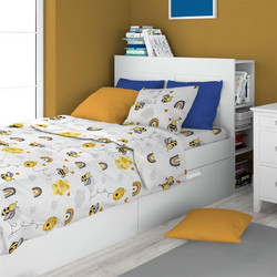 Dimcol Σετ Παιδικά Σεντόνια Μονά Βαμβακερά 160x240 Honey Bee 545 2τμχ