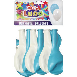 Luna Party Balloons - Μπαλόνια Λευκά και Γαλάζια 24cm Σετ 24τμχ Diakakis 000088932