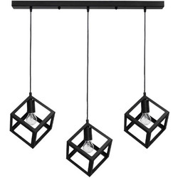 Heronia Lighting Kyvos Black Κρεμαστό Φωτιστικό Οροφής Ράγα Τρίφωτο E27 Μαύρο 34-0055