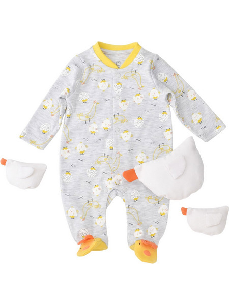 BiBaby Φορμάκι Μακρυμάνικο Γκρι BB60654