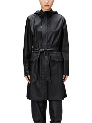 Rains Γυναικείο Μπουφάν Softshell Μακρύ Αδιάβροχο Μαύρο 18130-01