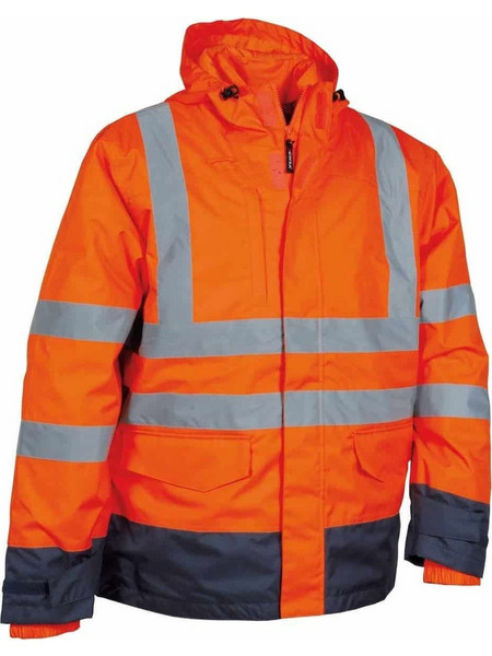 Αδιάβροχο Αντανακλαστικό Παρκά 4 σε 1 Cofra Telsen orange/navy