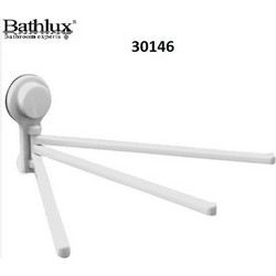 Bathlux Ράγα Μπάνιου Τριπλή Επιτοίχια με Βεντούζα Λευκή Bathlux 30146