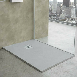 Karag Pietra Ορθογώνια Ντουζιέρα Τεχνητής Πέτρας 72x90cm Cemento