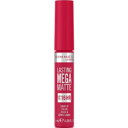Rimmel London Lasting Mega Matte 910 Fuchsia Flush Long Lasting Liquid Κραγιόν 7.4ml