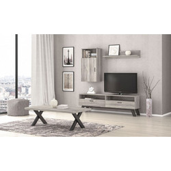 ΣΥΝΘΕΤΟ ECONOMY 3ΤΜΧ ΕΠΙΠΛΟ TV 150X45X52ΕΚ. ΚΟΥΤΙ ΚΑΘΕΤΟ ΚΡΕΜΑΣΤΟ 45X30X93ΕΚ. ΡΑΦΙ ΤΟΙΧΟΥ 90X12X20ΕΚ