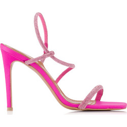 Envie Shoes Γυναικεία Πέδιλα Φούξια με Λεπτό Ψηλό Τακούνι και Στρας E02-17072-54