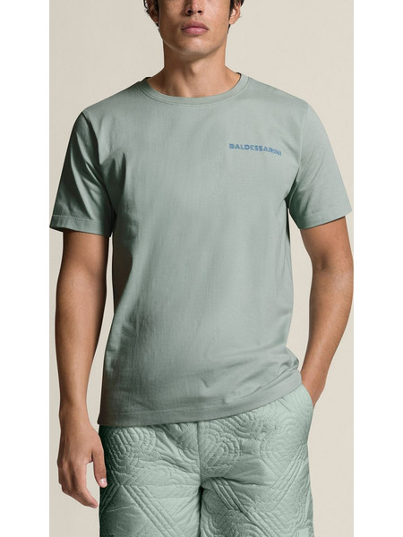 BALDESSARINI He-T-Shirt ΛΑΙΜΟΚΟΨΗ 100%ΒΑΜΒΑΚΙ ΜΕ ΤΥΠΩΜΕΝΟ LOGO ΕΜΠΡΟΣ