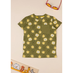 βρεφικό t-shirt χακί με λιονταράκια για αγόρι
