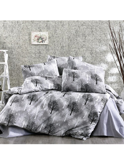 Dimcol Σετ Σεντόνια Υπέρδιπλα Βαμβακερά 220x240 Forest 312 Grey