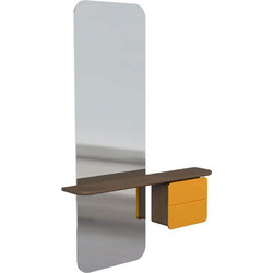 Καθρέπτης Τοίχου One More Look 5820C5620-6 78x15x118cm Dark Oak-Yellow Umage Ατσάλι,Ξύλο