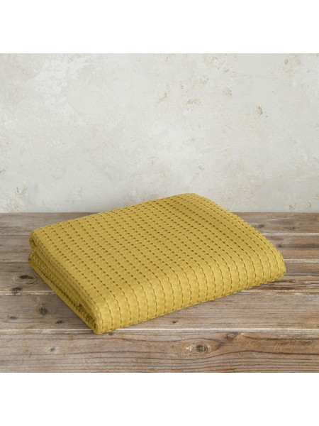Κουβέρτα Πικέ Μονή Habit Gold Brown Nima Home Καφέ 160x240