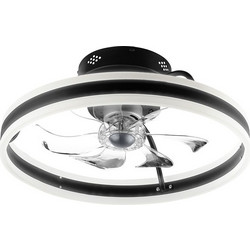 Life Halo 221-0349 Ανεμιστήρας Οροφής 50cm 20W με Φως & Τηλεχειριστήριο Μαύρος Λευκός