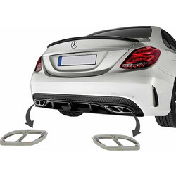 Καπάκια Χρωμίου Για Μπούκες Εξάτμισης Amg Look Για Mercedes-Benz W212 FL W166 C292 W117 W205 X253 W253 2 Τεμάχια