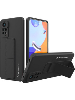 Wozinsky Kickstand Case silicone case with stand Xiaomi Redmi Note 11 Pro case black