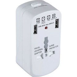 Universal Αντάπτορας με Προστασία Υπέρτασης με 2 USB 2A 8704 V-TAC