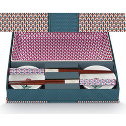 PIP STUDIO FLOWER FESTIVAL ΠΟΡΣΕΛΑΝΙΝΟ ΣΕΤ ΜΕ CHOPSTICKS ΜΠΛΕ