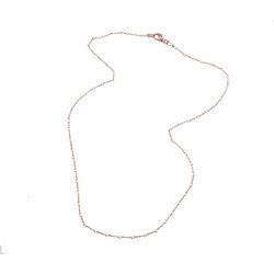 TRIBUTE, 925, ασημένια, καδένα, unisex, 40cm, GOMITOLO 0,8mm με ροζ, επιχρύσωμα, χωρίς, νικέλιο,/ΑΣΗΜΙ - 030028805