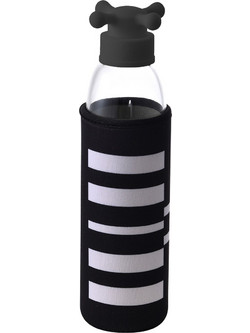 Benetton Black & White Μπουκάλι Νερού Γυάλινο Διάφανο/Μαύρο 550 ml