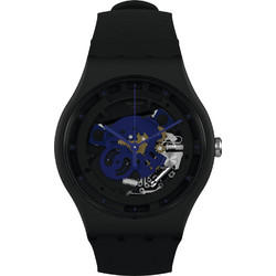 Swatch Γυναικείο Ρολόι με Μαύρο Καουτσούκ Λουράκι SO32B109
