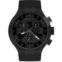 Swatch Big Bold Checkpoint Ανδρικό Ρολόι Χρονογράφος με Μαύρο Καουτσούκ Λουράκι SB02B400