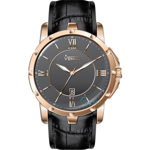Venus Slim Rose Gold Ανδρικό Ρολόι με Μαύρο Δερμάτινο Λουράκι VE-2112A6-17-M2 Venus Slim Rose Gold Ανδρικό Ρολόι με Μαύρο Δερμάτινο Λουράκι VE-2112A6-17-M2