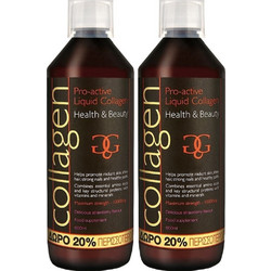 Total Health Solutions Pro-Active Liquid Collagen Strawberry με Βιταμίνη C 2x600ml