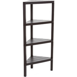 Γωνιακή Ραφιέρα Πλαστική Καφέ 33 x 33 x 100 cm με 4 Ράφια Πολλαπλών Χρήσεων LOMBOK 06745.001