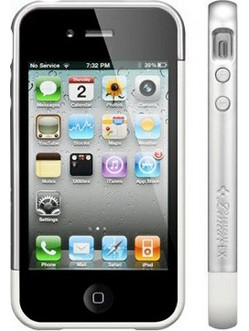 VOLTE-TEL ΘΗΚΗ IPHONE 4G/4S BUMPER 2 PCS + SCREEN PROTECTOR WHITE-SILVER