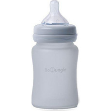 Bo Jungle B-Thermo Γυάλινο Μπιμπερό με Θηλή Σιλικόνης 0m+ Grey 150ml 595020