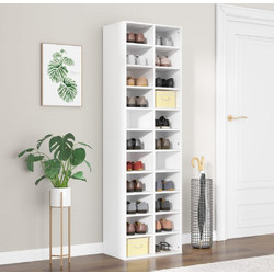 vidaXL Παπουτσοθήκη Ξύλινη Λευκή Μ54xΠ34xΥ183cm 800369