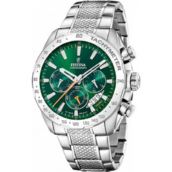 Festina Ανδρικό Ρολόι Χρονογράφος με Ασημί Μεταλλικό Μπρασελέ F20668/3