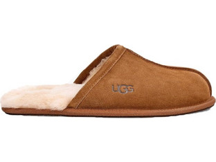 UGG Scuff Δερμάτινες Χειμερινές Ανδρικές Παντόφλες με Γούνα Ταμπά 1101111-CHE