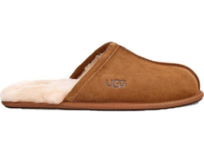 UGG Scuff Δερμάτινες Χειμερινές Ανδρικές Παντόφλες με Γούνα Ταμπά 1101111-CHE