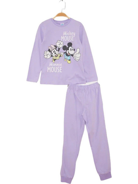 Cimpa Minnie Mouse Παιδική Πιτζάμα Βαμβακερή Χειμωνιάτικη Λιλά MN21337