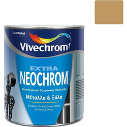 Vivechrom Neochrom Extra Βερνικόχρωμα Διαλύτου Ξύλου & Μετάλλου 83 Χρυσό Gloss 0.75lt