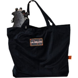 La Millou Scream Velvet Black Shopper Bag Βελούδινη Πρακτική Τσάντα, 1τεμ