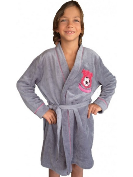 Lydia Creations Mario Uomo Παιδική Ρόμπα Fleece Χειμωνιάτικη Γκρι 11616