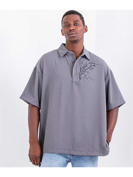 Tee Library Wind & Grass Boxy Polo Oversizesd T-Shirt (TCPQ-22)
