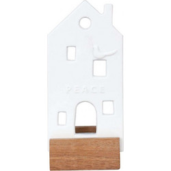 Βάση Ρεσώ House Of Peace RD0092231 6x6x13,5cm Natural-White Raeder Ξύλο,Πορσελάνη