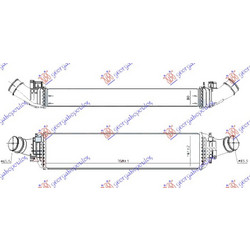 Ψυγειο Intercooler 3.0 Tdi Πετρελαιο (710x160x80) Παροχες Φ66 Audi A7 14-18 - 126206220
