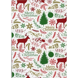 Χαρτί περιτυλίγματος χριστουγεννιάτικο Merry Christmas 70X100 cm λευκό 1 τεμάχιο (403D)