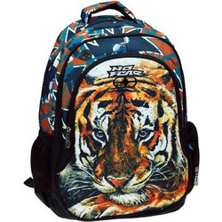 No Fear Asia Tiger Σχολική Τσάντα Πλάτης Δημοτικού Πολύχρωμη 348-05031