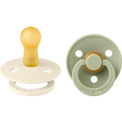 BiBS Colour Πιπίλες Καουτσούκ 6m+ Ivory Sage 2τμχ