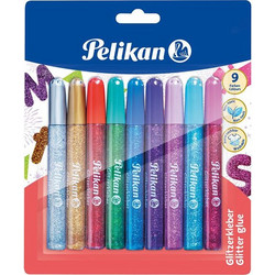 PELIKAN Κόλλα Glitter Stick Blister 9 Χρώματα - Συσκευασία 5 τμχ