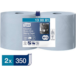 Ρολό Centerfeed Μπλε 3φυλλο 119m 2 Ρολά Tork Wiping Paper Industrial Heavyduty 130081