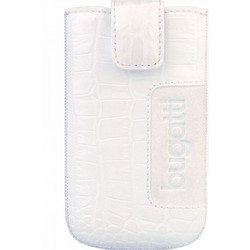 Θήκη Bugatti SlimCase Leather Croco White Size M (73 X 122mm)